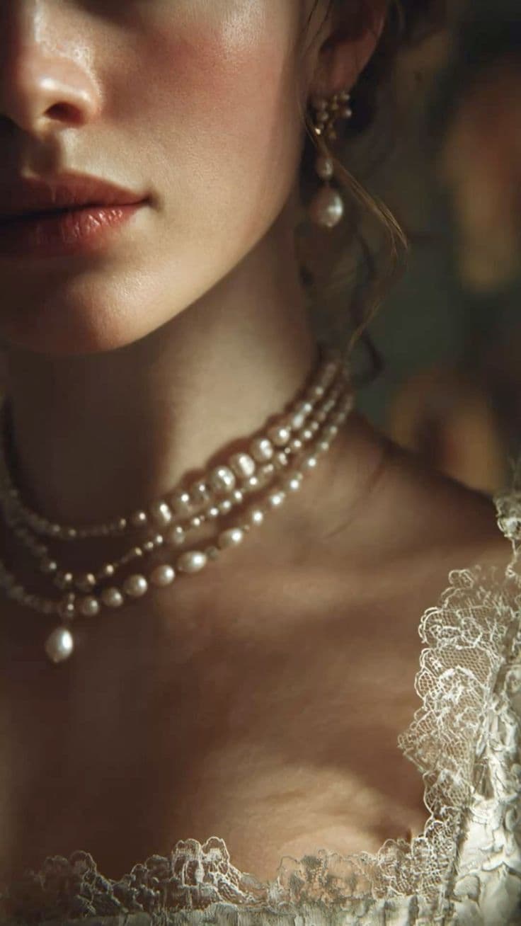 Pearl necklace detail